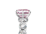 White gold Round Diamond Side Stone Engagement Ring with Six-Prong Setting_23