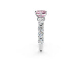 White gold Round Diamond Side Stone Engagement Ring with Six-Prong Setting_23