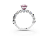 White gold Round Diamond Side Stone Engagement Ring with Six-Prong Setting_23