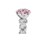 White gold Round Diamond Side Stone Engagement Ring with Six-Prong Setting_23