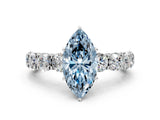 White gold Round Diamond Side Stone Engagement Ring with Six-Prong Setting_23