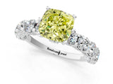White gold Round Diamond Side Stone Engagement Ring with Six-Prong Setting_24