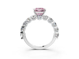 White gold Round Diamond Side Stone Engagement Ring with Six-Prong Setting_24