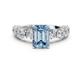 White gold Round Diamond Side Stone Engagement Ring with Six-Prong Setting_24