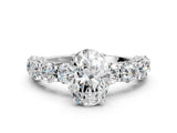 White gold Round Diamond Side Stone Engagement Ring with Six-Prong Setting_24