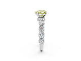 White gold Round Diamond Side Stone Engagement Ring with Six-Prong Setting_24