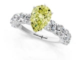 White gold Round Diamond Side Stone Engagement Ring with Six-Prong Setting_25