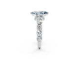White gold Round Diamond Side Stone Engagement Ring with Six-Prong Setting_25