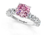 White gold Round Diamond Side Stone Engagement Ring with Six-Prong Setting_25