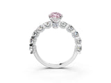 White gold Round Diamond Side Stone Engagement Ring with Six-Prong Setting_25