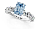 White gold Round Diamond Side Stone Engagement Ring with Six-Prong Setting_25