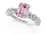 White gold Round Diamond Side Stone Engagement Ring with Six-Prong Setting_25