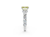 White gold Round Diamond Side Stone Engagement Ring with Six-Prong Setting_26