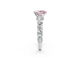 White gold Round Diamond Side Stone Engagement Ring with Six-Prong Setting_26