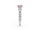 White gold Round Diamond Side Stone Engagement Ring with Six-Prong Setting_26