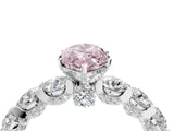 White gold Round Diamond Side Stone Engagement Ring with Six-Prong Setting_26