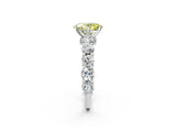 White gold Round Diamond Side Stone Engagement Ring with Six-Prong Setting_26