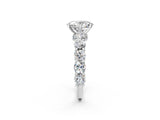 White gold Round Diamond Side Stone Engagement Ring with Six-Prong Setting_26