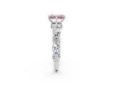 White gold Round Diamond Side Stone Engagement Ring with Six-Prong Setting_26