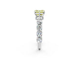 White gold Round Diamond Side Stone Engagement Ring with Six-Prong Setting_26