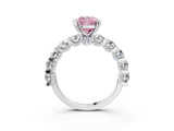 White gold Round Diamond Side Stone Engagement Ring with Six-Prong Setting_27