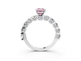White gold Round Diamond Side Stone Engagement Ring with Six-Prong Setting_27