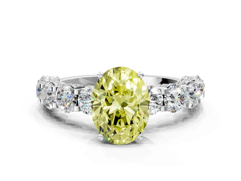 White gold Round Diamond Side Stone Engagement Ring with Six-Prong Setting_27
