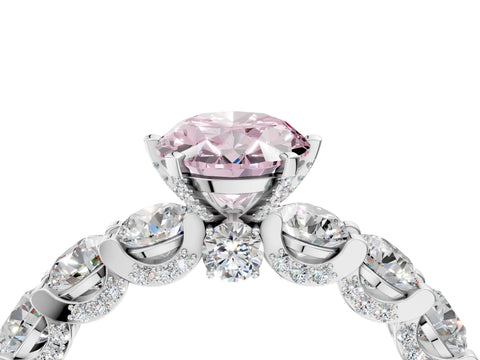 White gold Round Diamond Side Stone Engagement Ring with Six-Prong Setting_27