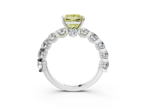White gold Round Diamond Side Stone Engagement Ring with Six-Prong Setting_27