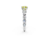 White gold Round Diamond Side Stone Engagement Ring with Six-Prong Setting_28
