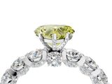 White gold Round Diamond Side Stone Engagement Ring with Six-Prong Setting_28