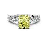 White gold Round Diamond Side Stone Engagement Ring with Six-Prong Setting_28