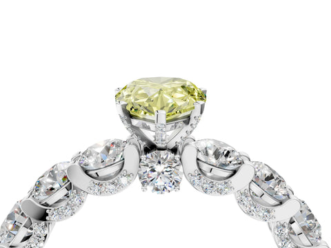 White gold Round Diamond Side Stone Engagement Ring with Six-Prong Setting_28