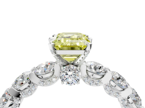 White gold Round Diamond Side Stone Engagement Ring with Six-Prong Setting_28