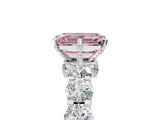 White gold Round Diamond Side Stone Engagement Ring with Six-Prong Setting_29