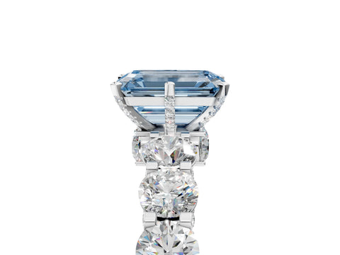 White gold Round Diamond Side Stone Engagement Ring with Six-Prong Setting_29
