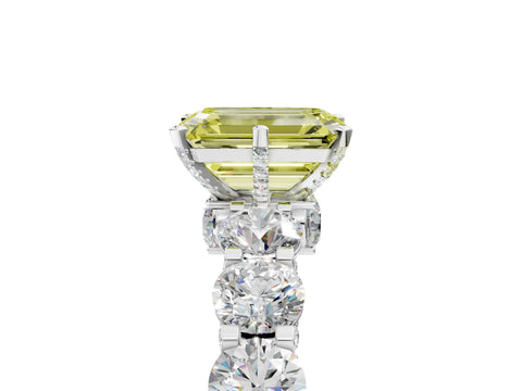 White gold Round Diamond Side Stone Engagement Ring with Six-Prong Setting_29