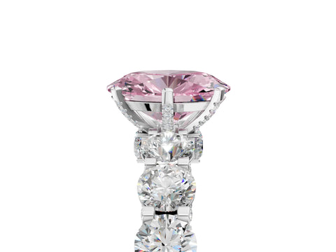 White gold Round Diamond Side Stone Engagement Ring with Six-Prong Setting_29