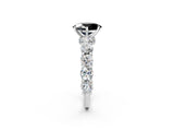 White gold Round Diamond Side Stone Engagement Ring with Six-Prong Setting_2
