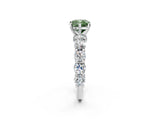 White gold Round Diamond Side Stone Engagement Ring with Six-Prong Setting_2