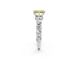 White gold Round Diamond Side Stone Engagement Ring with Six-Prong Setting_2