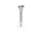 White gold Round Diamond Side Stone Engagement Ring with Six-Prong Setting_2