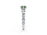 White gold Round Diamond Side Stone Engagement Ring with Six-Prong Setting_2