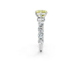 White gold Round Diamond Side Stone Engagement Ring with Six-Prong Setting_2