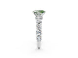 White gold Round Diamond Side Stone Engagement Ring with Six-Prong Setting_2