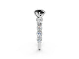 White gold Round Diamond Side Stone Engagement Ring with Six-Prong Setting_2