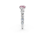White gold Round Diamond Side Stone Engagement Ring with Six-Prong Setting_2