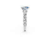 White gold Round Diamond Side Stone Engagement Ring with Six-Prong Setting_2