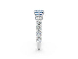 White gold Round Diamond Side Stone Engagement Ring with Six-Prong Setting_2