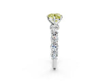 White gold Round Diamond Side Stone Engagement Ring with Six-Prong Setting_2